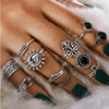 Retro accessory, ring, set, European style, suitable for import, with gem