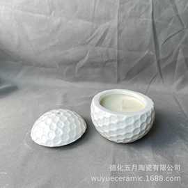 定制外贸爆款蜡烛杯高尔夫球蜡罐创意陶瓷香薰蜡伴手礼烛蜡台摆件