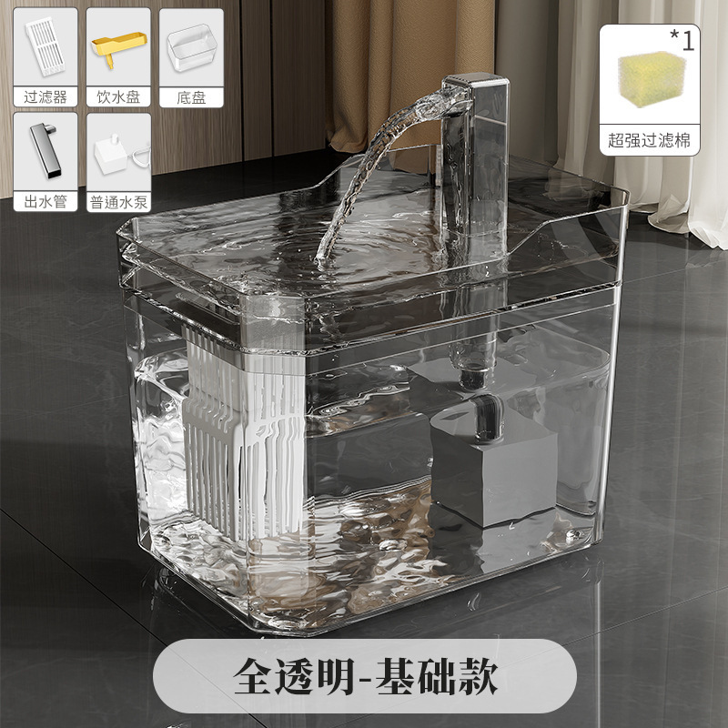 Pet water dispenser-transparent model