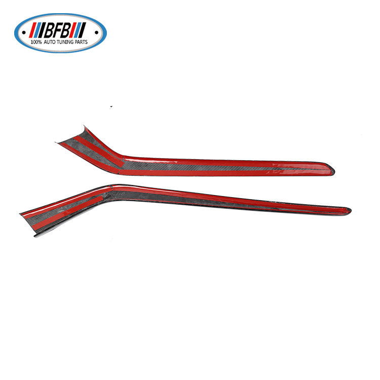 100% Real Carbon Fiber Marble Center Console Shift Sides Trim - For Tesla Model 3 - Bright Forged Shift Panels