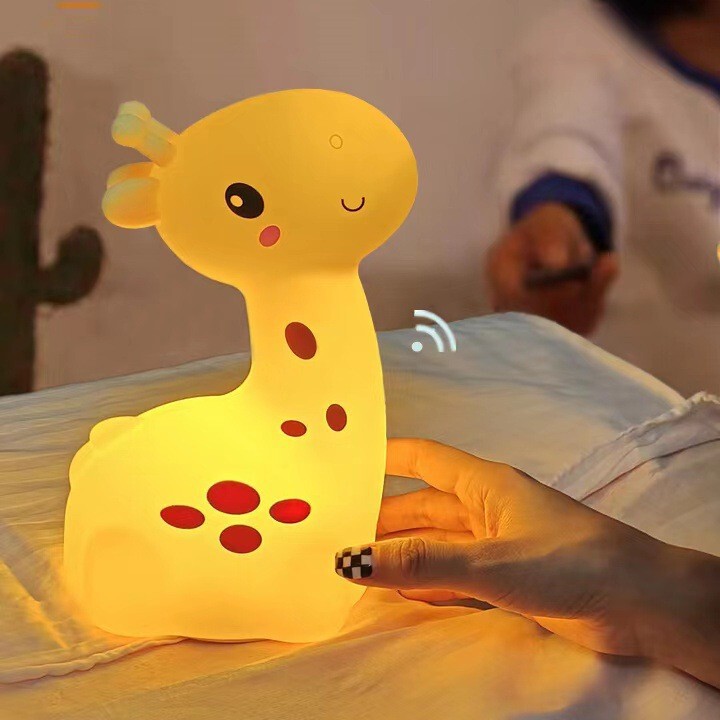 Giraffe Night Light USB Rechargeable Silicone Touch Lamp for Kidsren's Room Bedroom Bedside Baby Feeding Led Decorative Lamp