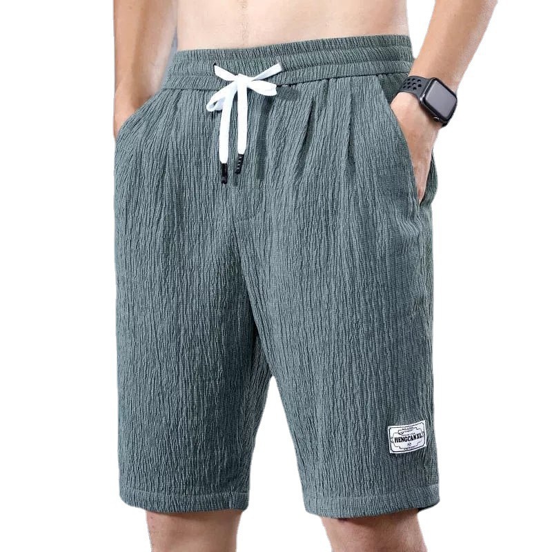 Summer Ultra-thin Ice Silk Sports Pants Men's Casual Shorts Men's Trendy Outer Wear Summer Mid-length Pants Loose Simple Pants