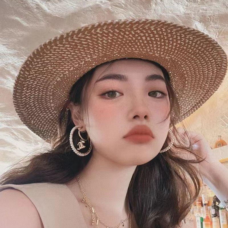Woven summer beach retro sun hat handmade