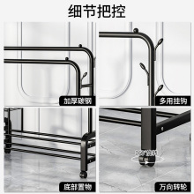 ✅晾衣架落地家用卧室挂衣服折叠单杆简易室内宿舍移动晒凉衣帽架