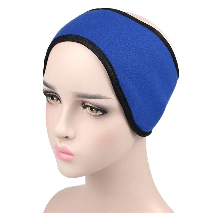 Winter double-layer polar fleece warm headband Earmuffs Ear wrap with Velcro adjustment