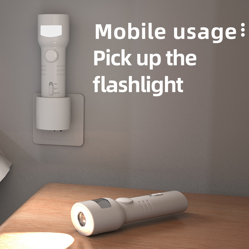 Nuevo producto transfronterizo lámpara de inducción recargable con linterna para personas para caminar la luz para eliminar la lámpara de inducción del cuerpo humano luz nocturna modelo caliente transfronterizo