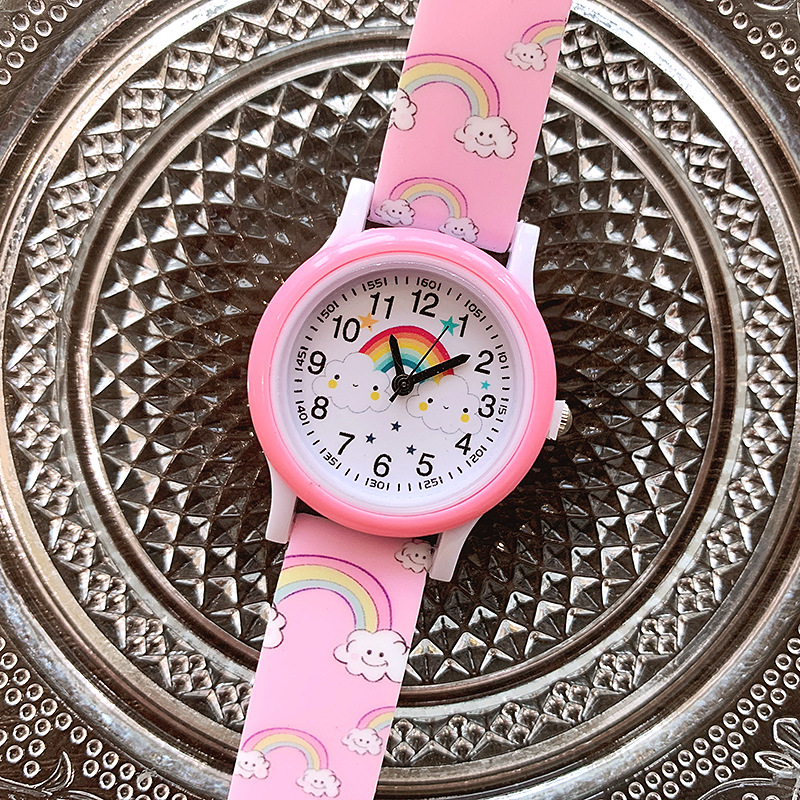 45g Weight Cartoon Style Rainbow Buckle Quartz Kids Watches