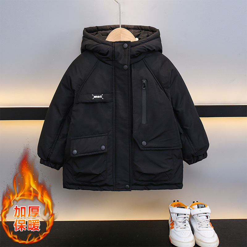 검은색 면 코트