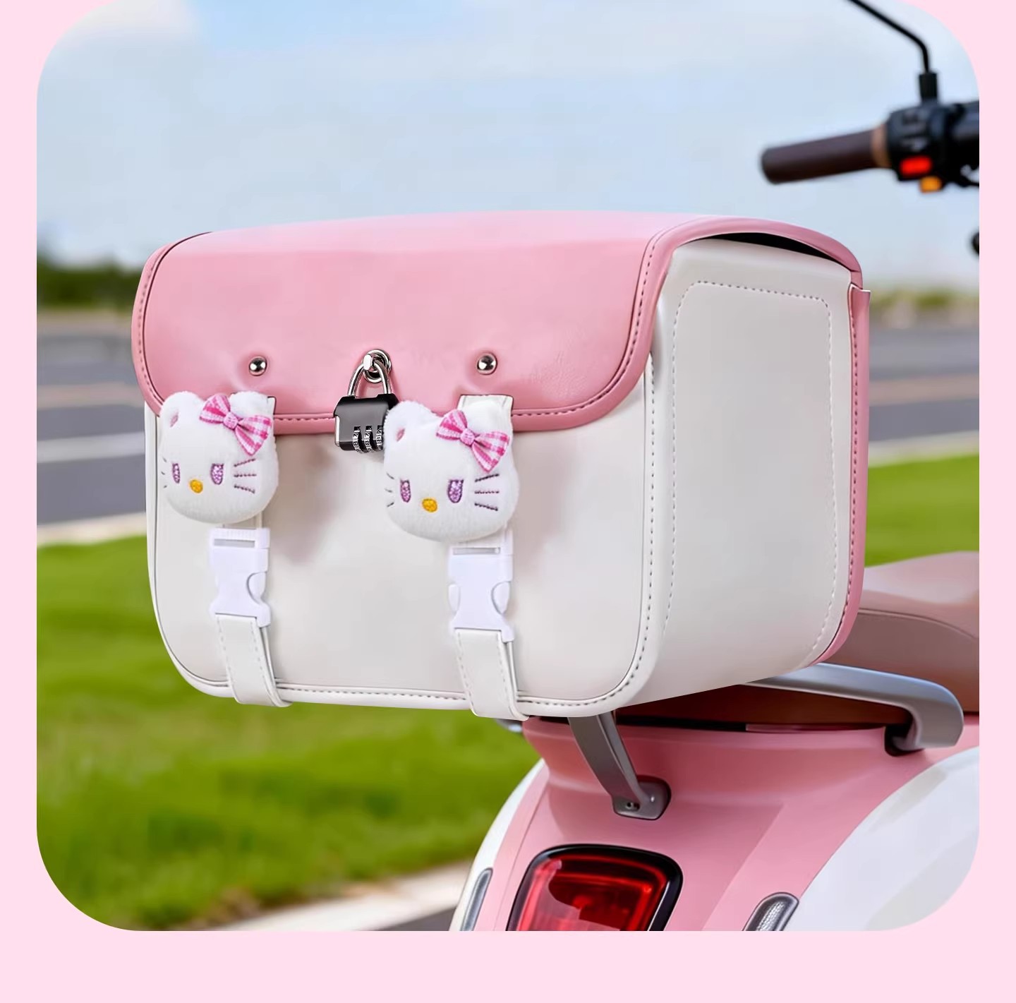 Large-Capacity Waterproof Rear Bag for Electric Vehicles, Motorcycle Backrest Storage, Trunk Storage for Electric Scooters, Helmet Storage