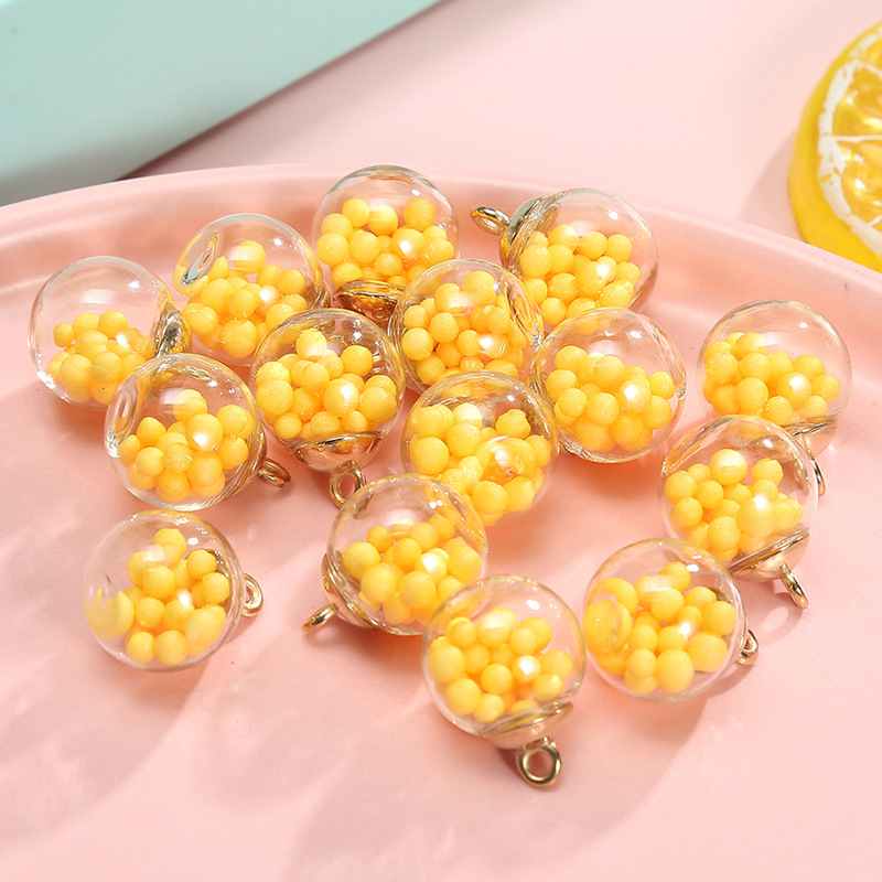 Fournitures pour fabricants : pendentifs en cristal de verre pailleté, boules pentagramme colorées, marque-pages et accessoires de boucles d'oreilles à faire soi-même_voghion.com