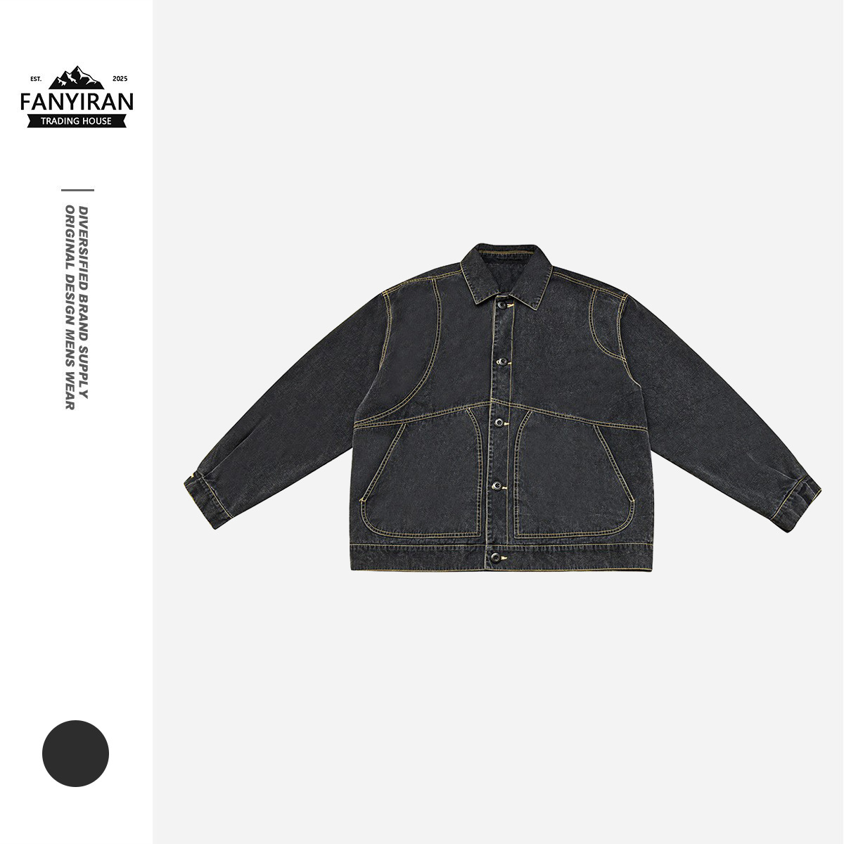 Hapd Spring New Heavyweight Retro Loose Washed Workwear Denim Jacket Men's Denim Jacket Hw306