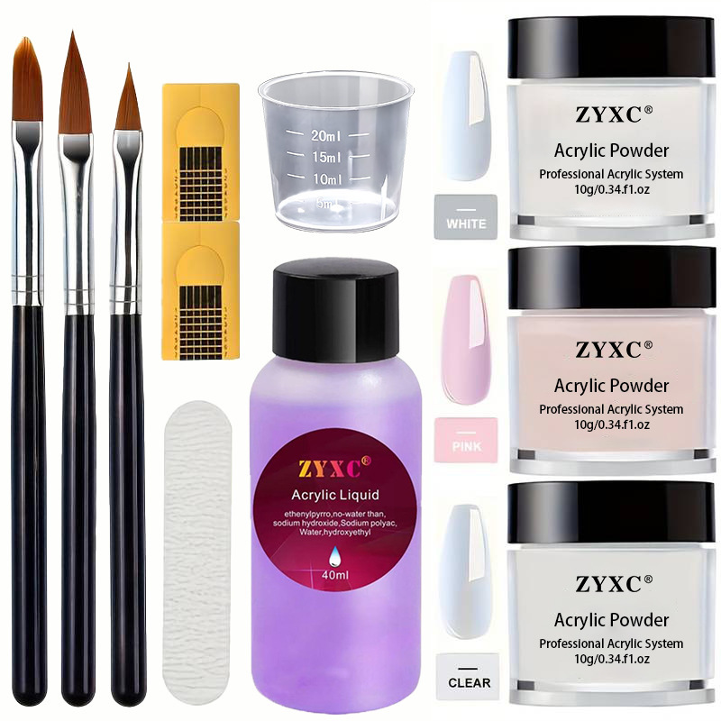 Manicure Crystal Powder Set Crystal Nail Nail Extension Stereo Shape Carving Powder Brush Paper Tray Handmade