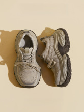 2025秋季新冬真皮复古厚底老爹鞋女小个子增高加绒爆款运动休闲鞋