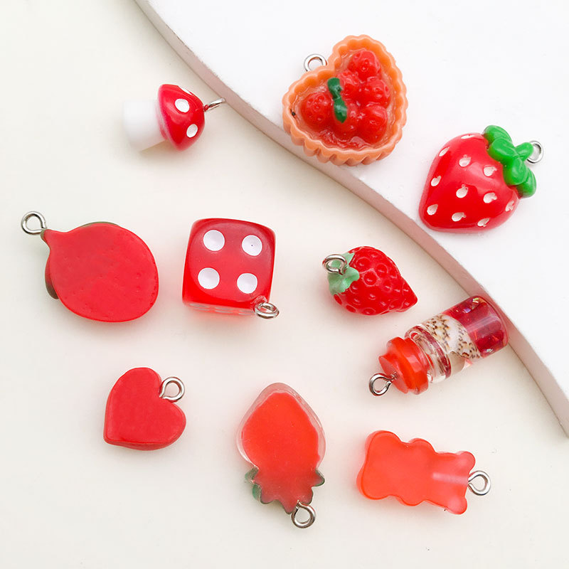 5g Weight Pendant Jewelry Making Type Top-Drilled Drill Orientation DIY Jewelry Accessories Classification Smooth Embellishment 1 Piece Quantity Resin Material Fruit, Bear Pattern Epoxy Design IG Style, Casual, Sweet Style 1 Piece Resin Fruit Bear Pendant 2