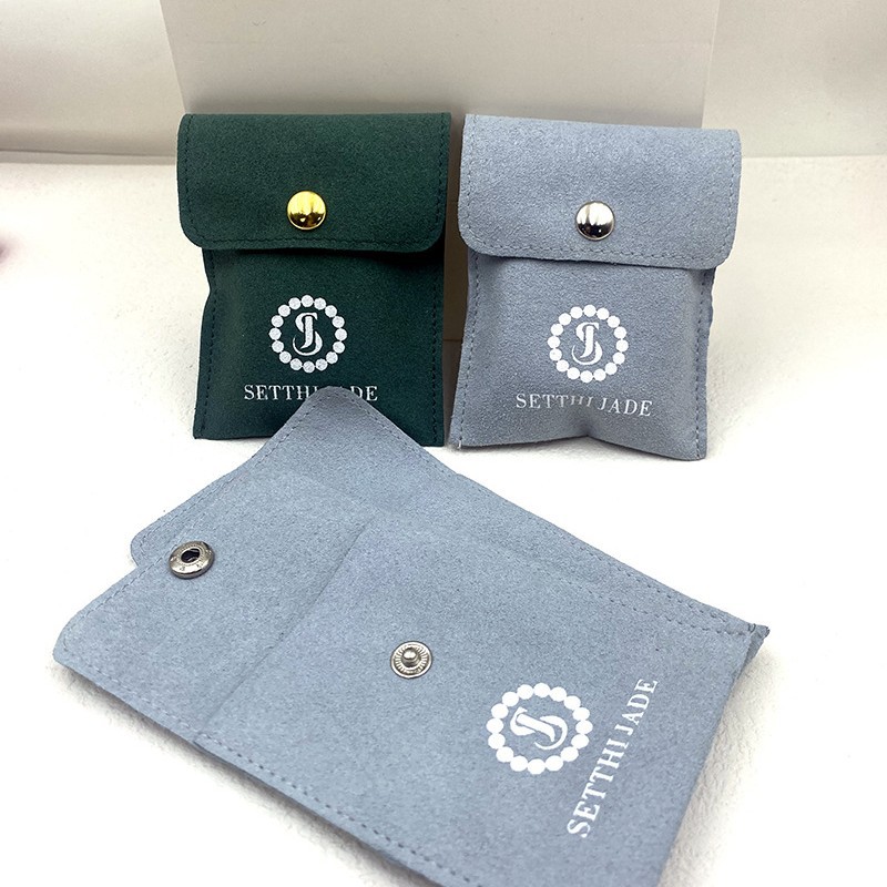 源头工厂直销批发定制真超纤翻盖按扣饰品项链耳环手链方便携带包