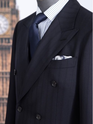 Men's Suit Navy Blue Striped Handsome Groom Wedding Dress Corporate Executive Professional Wear Imported from Italy