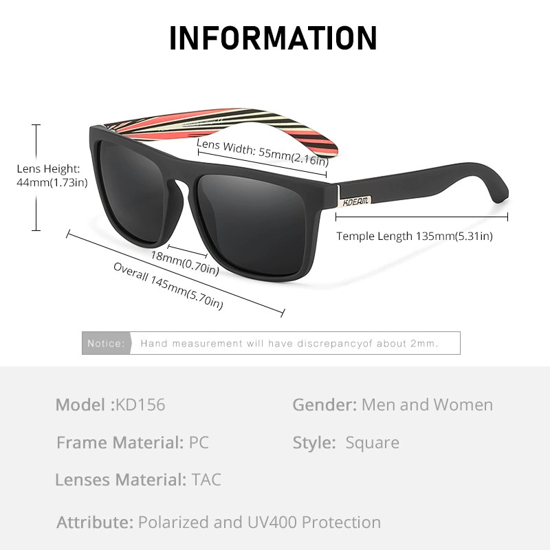 KDEAM (Cross-border trading), travel classic square universal sunglasses for men and women
