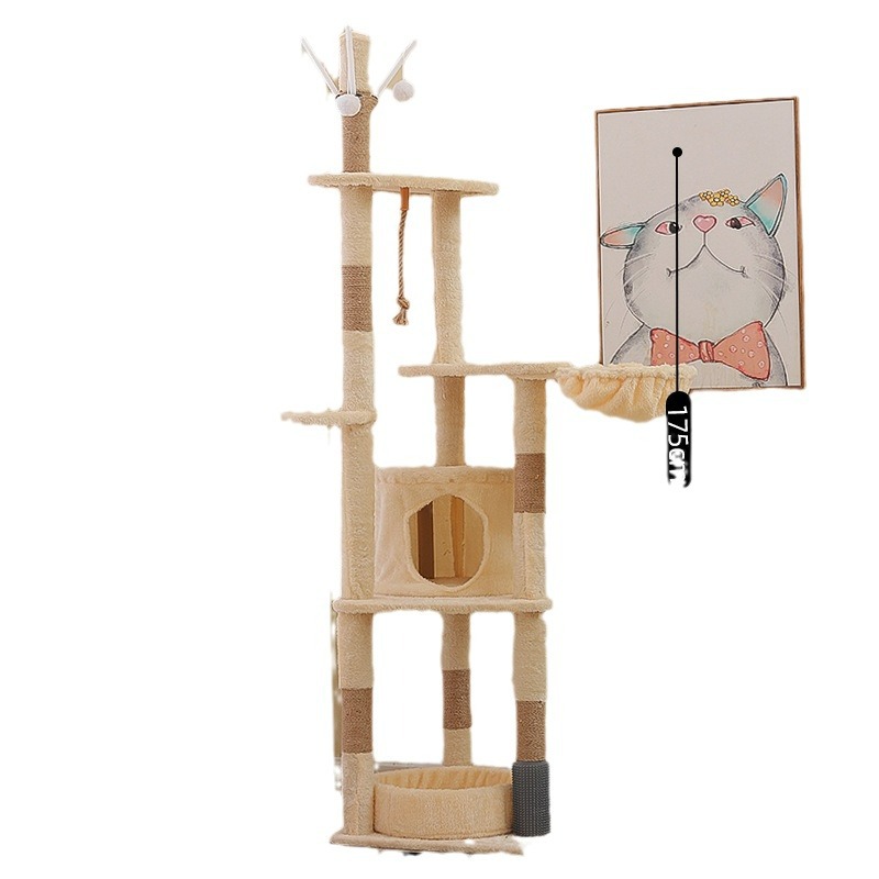 Árbol de flores agujero gato escalada marco gato nido gato árbol integrado de tres capas gato rasguño tablero Teddy terciopelo de gran altura gato plataforma saltando