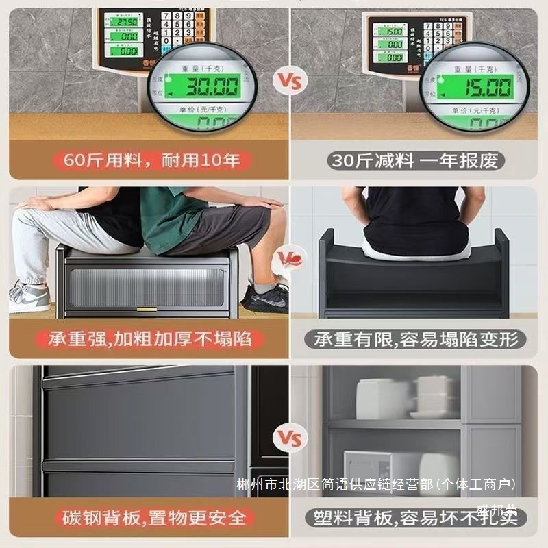 Fábrica directa multifuncional armario de ahorro estante de cocina casero cubierta de tapa doblada armario de comedor piso casero multicapa