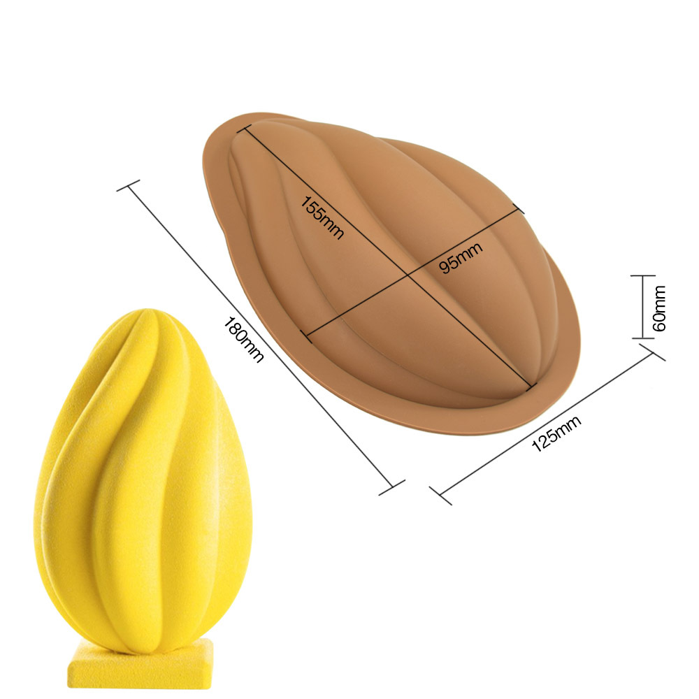 Pascua de dos piezas único semicírculo huevo mousse pastel molde DIY chocolate percusión silicona molde para hornear