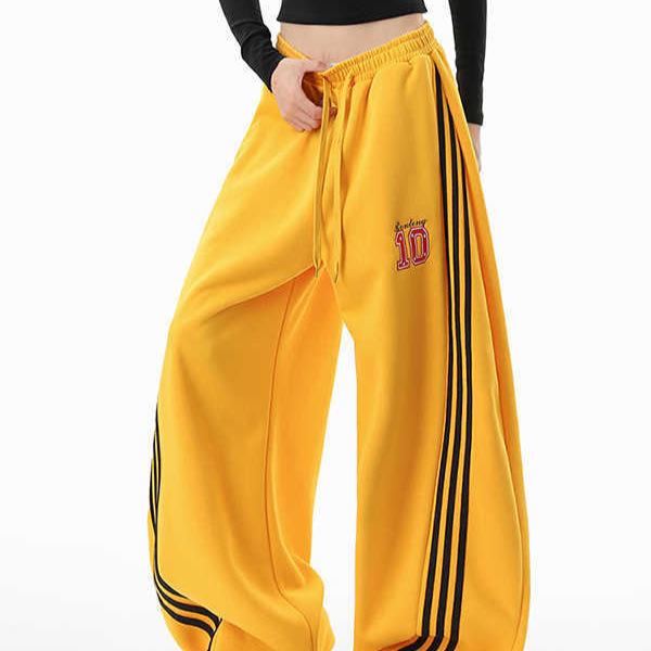 American Retro Three-Stripe Color-Block Sweatpants Unisex Autumn Hip-Hop Sports Wide-Leg Pants Loose Casual Long Pants Trendy American Retro Three-Stripe Color-Block Sweatpants Unisex Autumn Hip-Hop Sports Wide-Leg Pants Loose Casual Long Pants Trendy