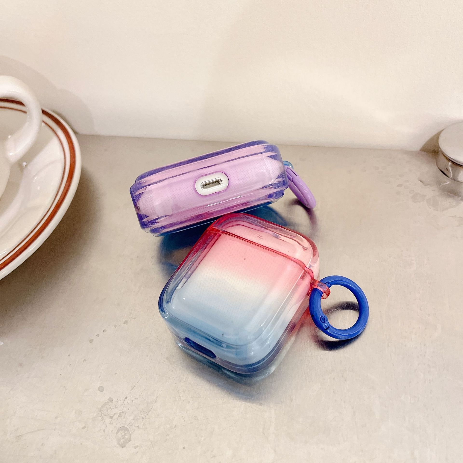 Gel De Silice Dégradé De Couleur Style Simple Cas D'écouteur Téléphone Accessoires display picture 4