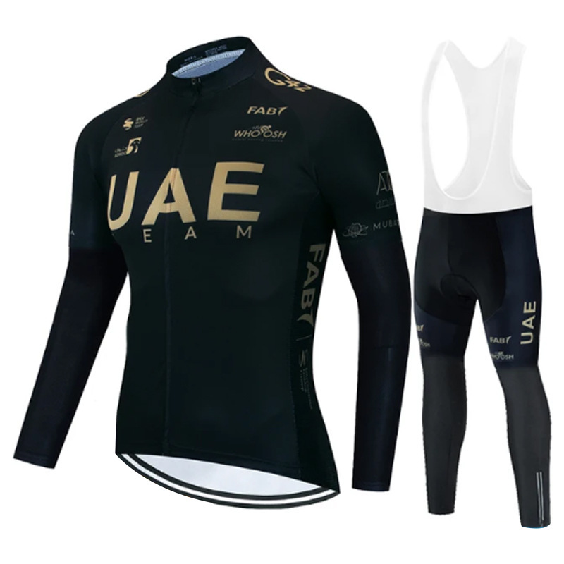 Foreign Trade Hot Selling Spring, Autumn and Winter Uae Uae Team Cycling Warm Bicycle Suit Kidsren's Roller Skating Suit Customization