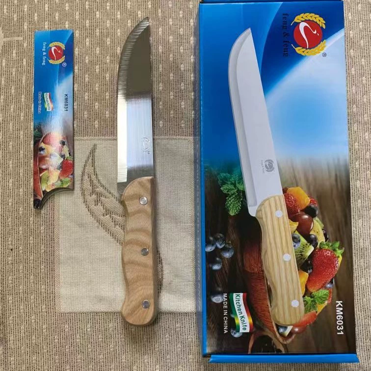 Yangjiang Fengzhengfeng 6031, кухонный нож с ручкой из ясеня ивы, Fengzhifeng, нож из нержавеющей стали