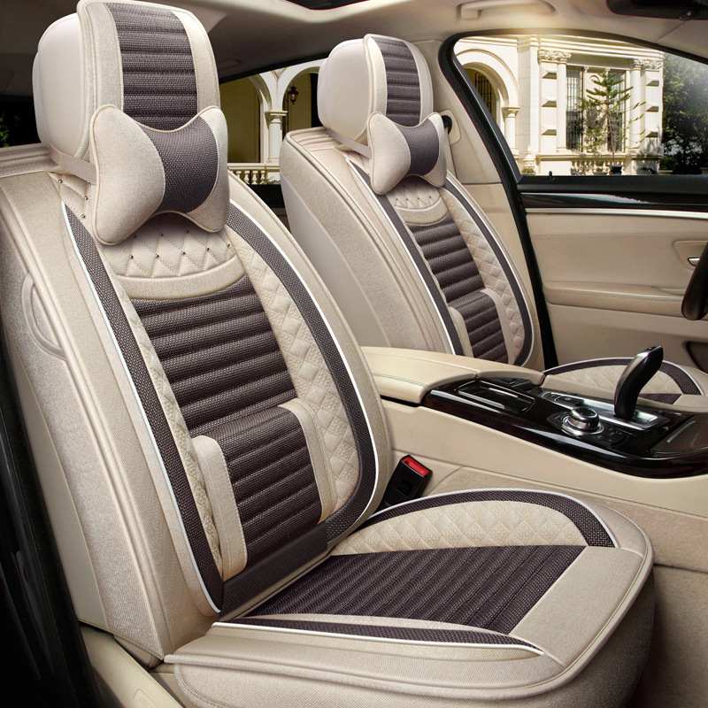 四季亚麻座套2015款东风标致308S标志2008专用汽车坐垫全包座椅套