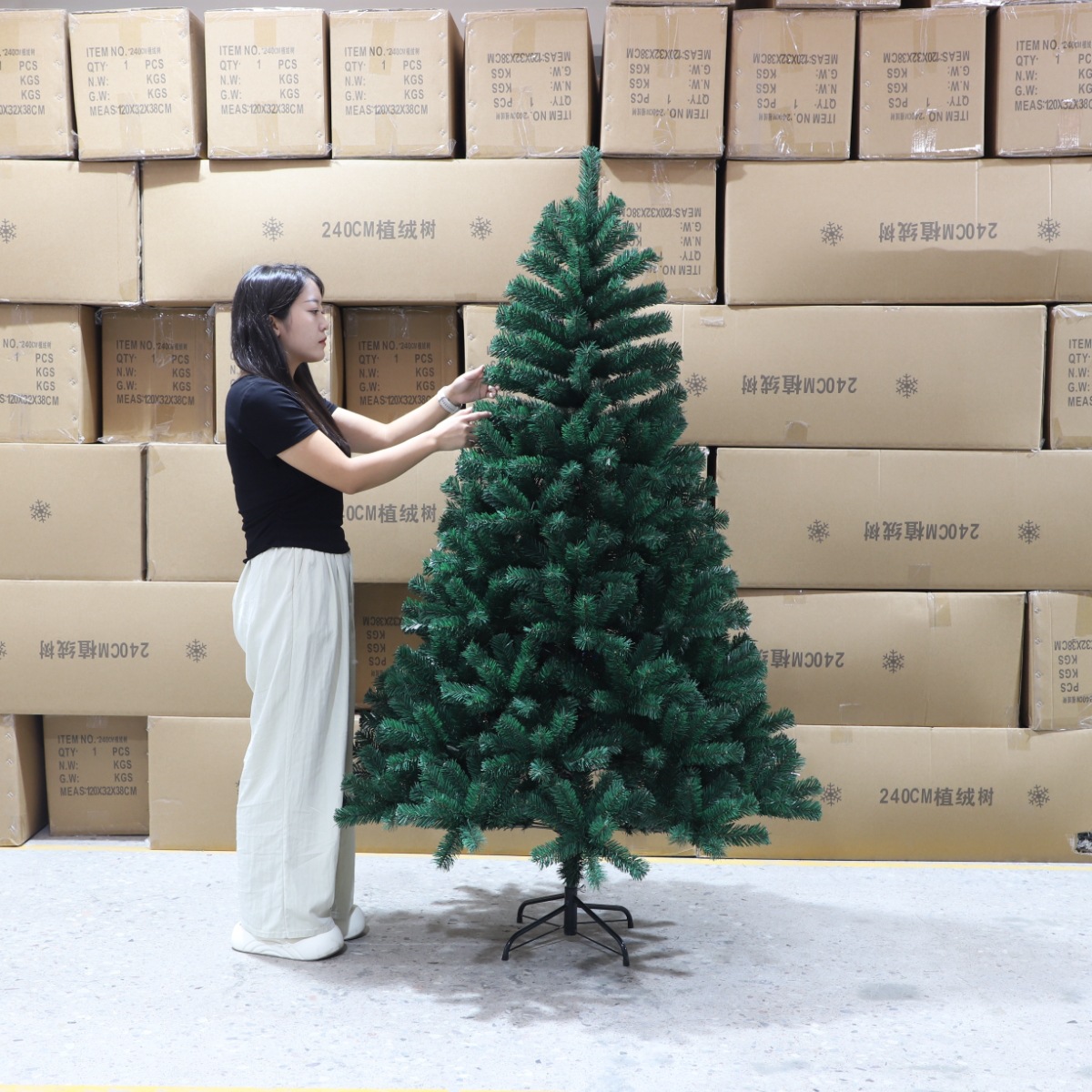 Árbol de Navidad cifrado protección ambiental PVC fábrica personalizada simulación de Navidad decoración directa 1.8m 2.1m árbol verde
