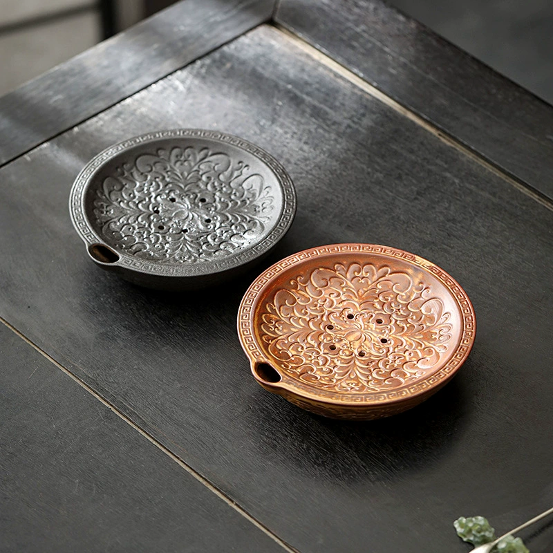 Классический цветочный держатель для горшка для хранения воды, бытовой керамический круглый бытовой коврик для горшка с сухими пузырьками, китайский чайный сервиз кунг-фу, аксессуары для чайной церемонии