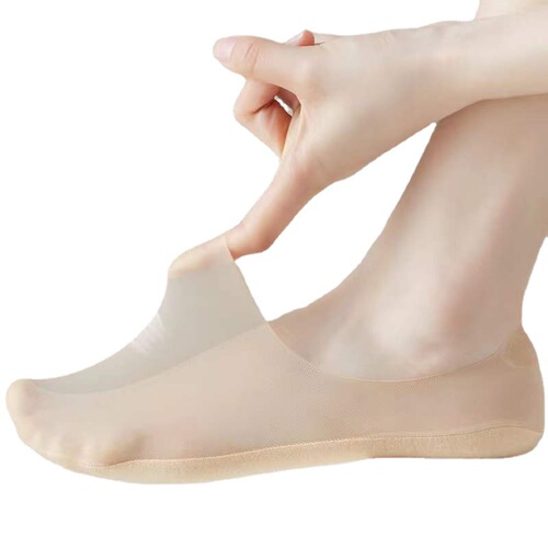 Boat socks for women in summer thin seamless invisible socks mesh breathable cotton bottom non-slip sweat-absorbent socks for women with shallow heel