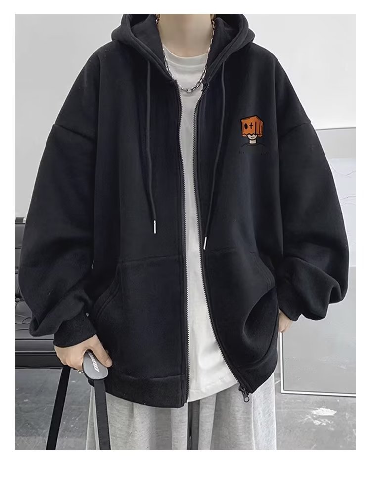 1 Cardigan Felpa Inverno 2023 Nuova Giacca Primaverile Uomo Felpa con Cappuccio in Pile Cappotto Autunnale_voghion.com