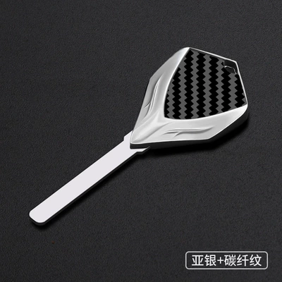 metal key blank: Motorcycle Key - silver-carbon-fiber-pattern-cf-450nk