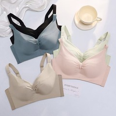 調整可能なシームレスブラ、小胸用プッシュアップブラ、ノンワイヤーAカップ、シェイプアップ、脇の肉を隠す、上向きサポートブラ、女性用インビジブルブラ