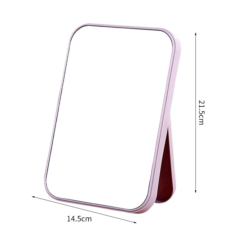 Simple Square Folding Handheld Mirror, Plastic Frame, Compact 20.2×13.7×2 cm