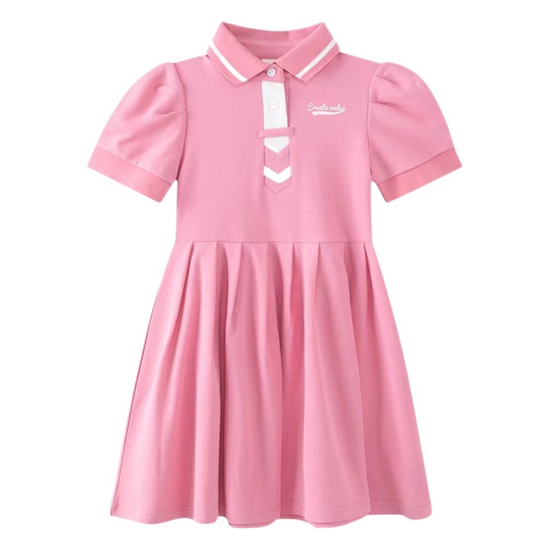 Nuevo vestido de manga corta para niños, falda de niña de moda, falda plisada dulce, falda de princesa, ropa para niños