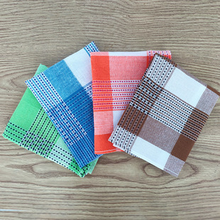 Tea towel wholesale factory in stock direct supply kitchen rag kitchen towel Plaid tea cloth polyester cotton absorbent yarn-dyed tea towel