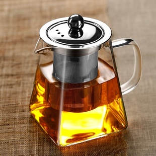 Teapot for Home Use with Filter, Thickened Glass, High-Temperature Resistant Flower Teapot, Black Tea Brewing Set, Kung Fu Tea Set