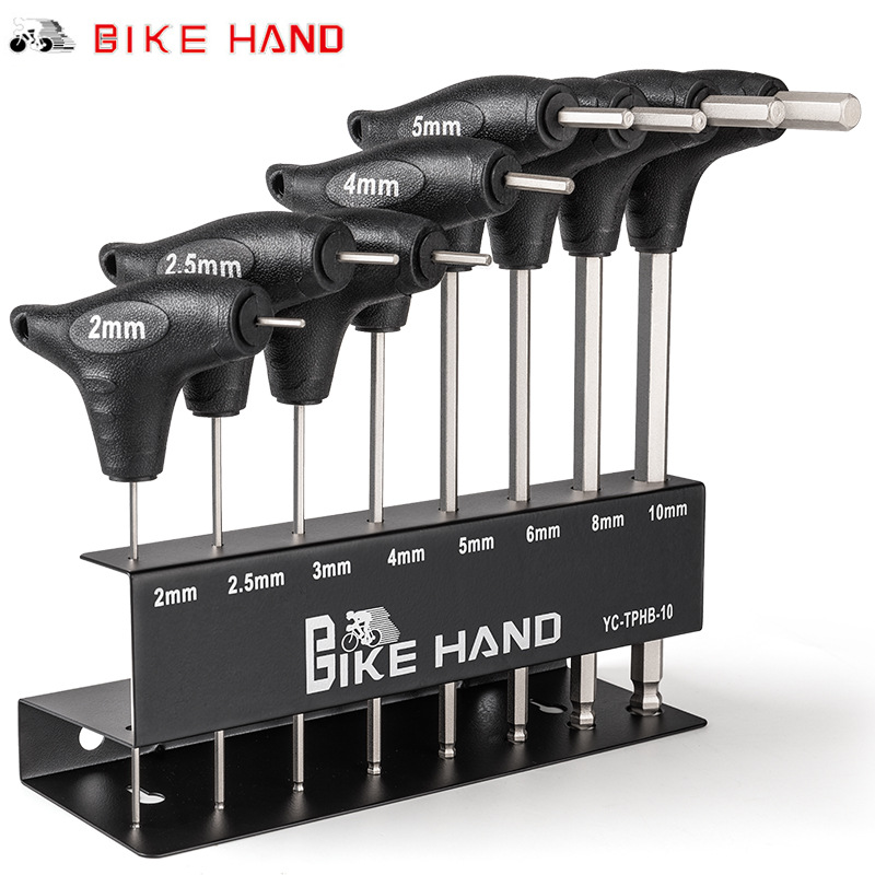 结び込み六角レンチ自転车修理ツールt形ボールヘッド内六角レンチ多规格セット