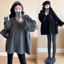 孕妇装上衣秋冬季新款宽松大码休闲时尚娃娃衫针织衫上衣女