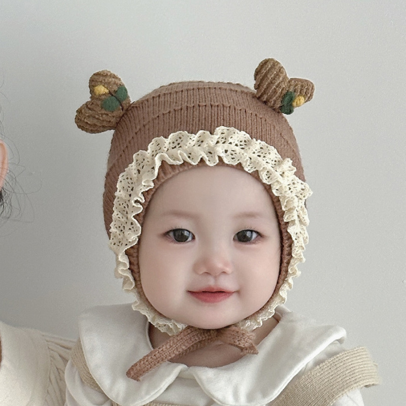 儿童帽子秋冬季保暖防寒毛线帽女宝宝针织帽可爱婴幼儿护耳套头帽|undefined