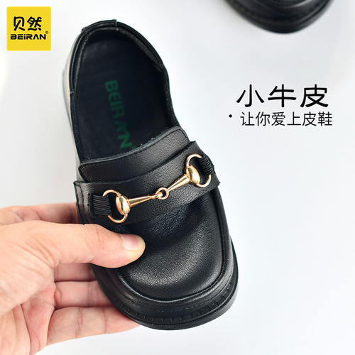 Girls' Lolita leather shoes, princess shoes, British baby school performance soft sole, soft leather, breathable black internet celebrity