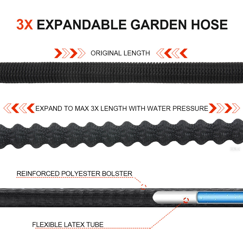 Telescopic Water Hose Kit High Pressure Sprinkler For Garden_voghion.com
