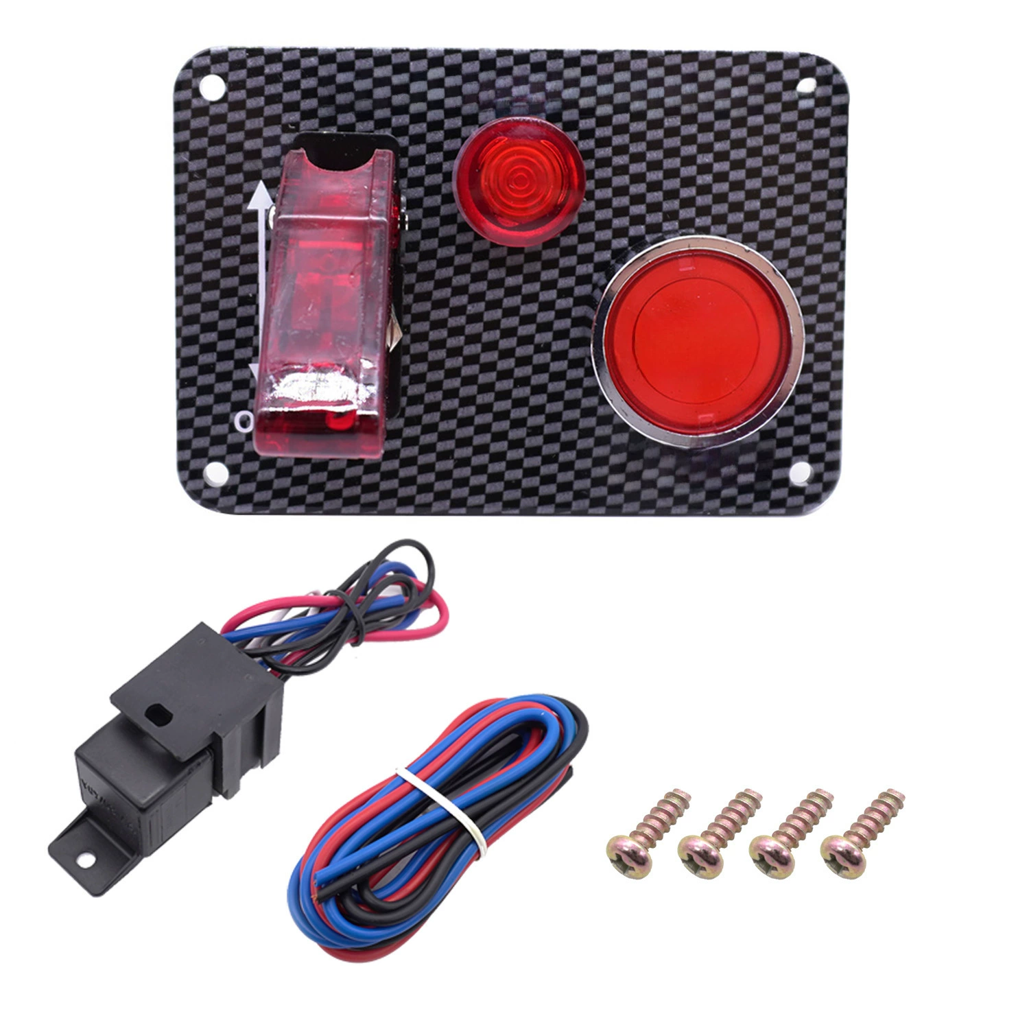 Car 12VLED one -click startup Total switching knob of power -cutting 4 Unicom use ignition panel switch