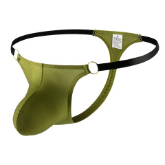 歐美翹臀誘惑男性感丁字褲男式低腰性感情趣內褲囊袋鐵環T褲B620