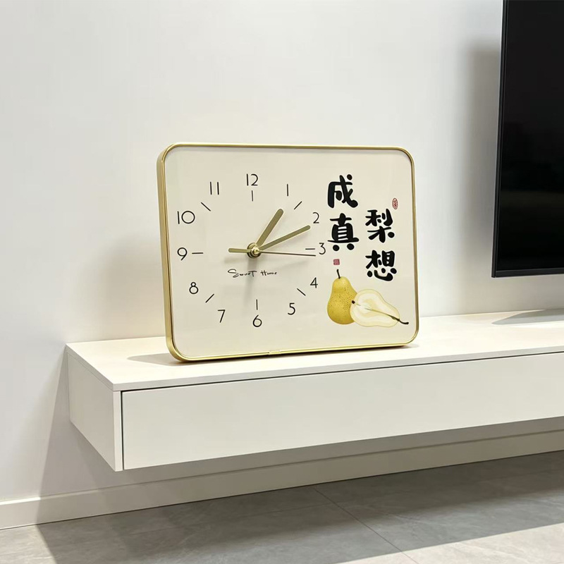 Ước mơ quả lê thành hiện thực / Khung vàng 20*25CM (chuyển động im lặng bề mặt sứ pha lê)