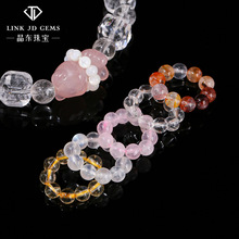 晶东珠宝 天然水晶4mm小圆珠跑环月光石玛瑙配饰diy手链配件批发