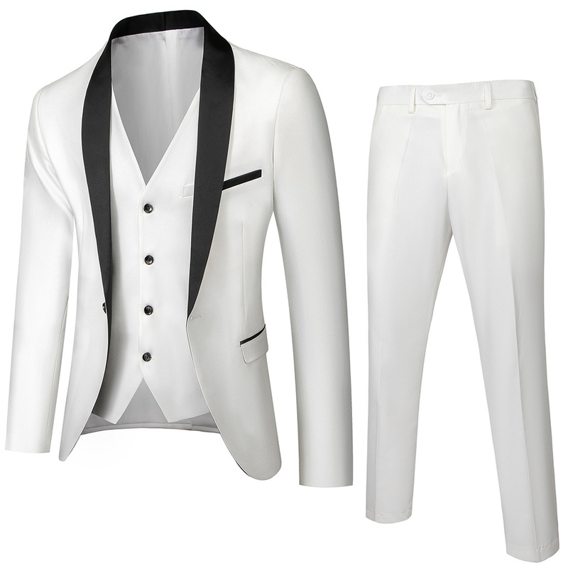 Traje casual de negocios de los hombres simples europeos y americanos traje de boda de los hombres vestido de novio Hall traje slim fit traje de tres piezas de los hombres