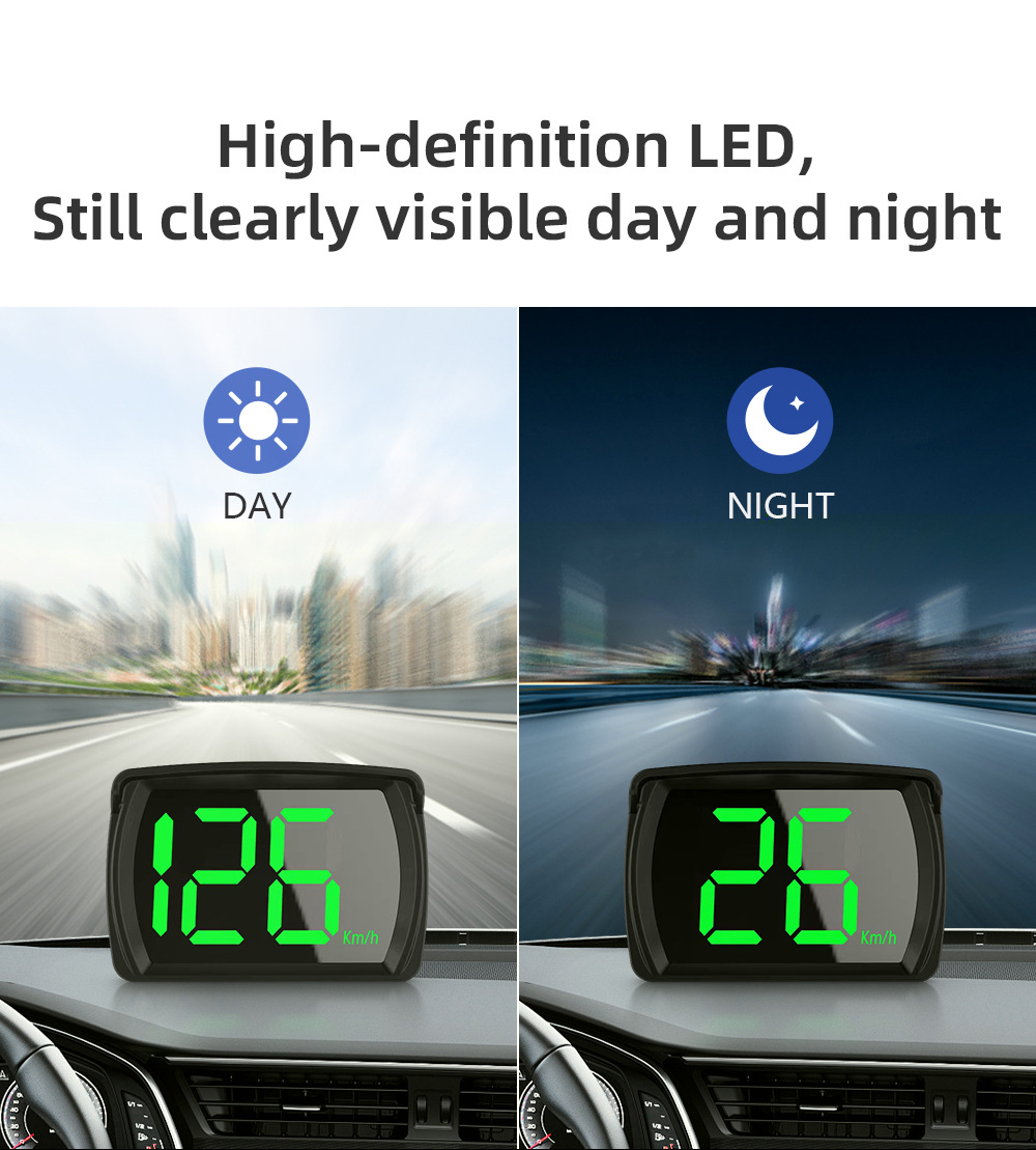 Cross-border car HUD head-up display, universal car speedometer, multi-functional GPS, high-definition speed and water temperature display